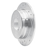 E-Line Drilled & Slotted Silver Brake Rotor, 1983-1995 Mercedes-Benz, Position: Rear Left