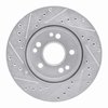 E-Line Drilled & Slotted Silver Brake Rotor, 1984-1995 Mercedes-Benz, Position: Front Right - image 2