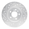 E-Line Drilled & Slotted Silver Brake Rotor, 1991-1999 Mercedes-Benz, Position: Rear Right - image 1