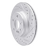 E-Line Drilled & Slotted Silver Brake Rotor, 1992-1999 Mercedes-Benz, Position: Rear Right - image 1