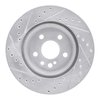 E-Line Drilled & Slotted Silver Brake Rotor, 1992-1999 Mercedes-Benz, Position: Rear Right - image 3