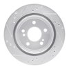 E-Line Drilled & Slotted Silver Brake Rotor, 1992-1995 Mercedes-Benz, Position: Rear Right - image 2