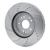 E-Line Drilled & Slotted Silver Brake Rotor, 1994-2002 Mercedes-Benz, Position: Right Front - image 2