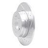 E-Line Drilled & Slotted Silver Brake Rotor, 1996-1998 Mercedes-Benz, Position: Rear Right - image 1