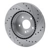 E-Line Drilled & Slotted Silver Brake Rotor, 1998-2009 Fits Multiple Makes/Models, Position: Rear Left - image 2