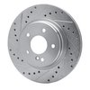E-Line Drilled & Slotted Silver Brake Rotor, 1998-2009 Fits Multiple Makes/Models, Position: Rear Left - image 4