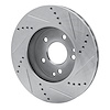 E-Line Drilled & Slotted Silver Brake Rotor, 1996-2015 Mercedes-Benz, Position: Front Left