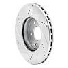 E-Line Drilled & Slotted Silver Brake Rotor, 1996-2015 Mercedes-Benz, Position: Front Right