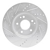E-Line Drilled & Slotted Silver Brake Rotor, 1996-2011 Fits Multiple Makes/Models, Position: Front Right - image 1