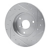 E-Line Drilled & Slotted Silver Brake Rotor, 2005-2016 Smart, Position: Front Left - image 1