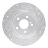 E-Line Drilled & Slotted Silver Brake Rotor, 2014-2020 Fits Multiple Makes/Models, Position: Rear Left - image 3