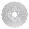 E-Line Drilled & Slotted Silver Brake Rotor, Fits Select Mercedes-Benz, Position: Front Right