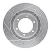 E-Line Drilled & Slotted Silver Brake Rotor, 1992-2017 Freightliner, Position: Front & Rear Right
