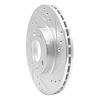E-Line Drilled & Slotted Silver Brake Rotor, 2015-2019 Fits Multiple Makes/Models, Position: Front Right