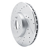 E-Line Drilled & Slotted Silver Brake Rotor, Fits Select Mercedes-Benz, Position: Front Left - image 1