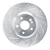 E-Line Drilled & Slotted Silver Brake Rotor, Fits Select Mercedes-Benz, Position: Front Left - image 1