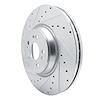 E-Line Drilled & Slotted Silver Brake Rotor, Fits Select Mercedes-Benz, Position: Front Left