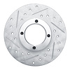 E-Line Drilled & Slotted Silver Brake Rotor, 1963-1979 Fits Multiple Makes/Models, Position: Front Left