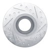 E-Line Drilled & Slotted Silver Brake Rotor, 1963-1979 Fits Multiple Makes/Models, Position: Front Left - image 3