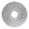 E-Line Drilled & Slotted Silver Brake Rotor, 1962-1980 MG, Position: Front Left - image 4