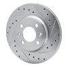 E-Line Drilled & Slotted Silver Brake Rotor, 1987-1993 GM, Position: Front Right - image 3