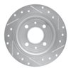 E-Line Drilled & Slotted Silver Brake Rotor, 1986-1998 GM, Position: Rear Left - image 2