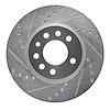 E-Line Drilled & Slotted Silver Brake Rotor, 1994-1996 GM, Position: Front Left - image 1