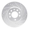 E-Line Drilled & Slotted Silver Brake Rotor, 1994-1996 GM, Position: Front Right - image 3