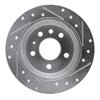E-Line Drilled & Slotted Silver Brake Rotor, 1994-1996 GM, Position: Rear Left - image 2
