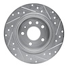 E-Line Drilled & Slotted Silver Brake Rotor, 1999-2010 GM, Position: Rear Left - image 1