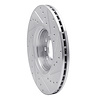 E-Line Drilled & Slotted Silver Brake Rotor, 1999-2010 GM, Position: Front Left - image 1