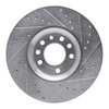 E-Line Drilled & Slotted Silver Brake Rotor, 1999-2010 GM, Position: Front Left - image 2