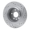 E-Line Drilled & Slotted Silver Brake Rotor, 2002-2010 GM, Position: Rear Left - image 2