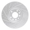 E-Line Drilled & Slotted Silver Brake Rotor, 2003-2011 GM, Position: Front Right - image 3