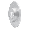 E-Line Drilled & Slotted Silver Brake Rotor, 2003-2011 GM, Position: Rear Right - image 1