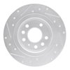 E-Line Drilled & Slotted Silver Brake Rotor, 2003-2011 GM, Position: Rear Right - image 3