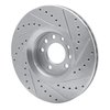 E-Line Drilled & Slotted Silver Brake Rotor, 2003-2011 GM, Position: Front Left - image 3