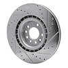 E-Line Drilled & Slotted Silver Brake Rotor, 2008-2011 GM, Position: Front Left - image 1