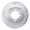 E-Line Drilled & Slotted Silver Brake Rotor, 1975-1982 Infiniti/Nissan, Position: Front Left - image 1