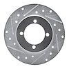 E-Line Drilled & Slotted Silver Brake Rotor, 1974-1975 Infiniti/Nissan, Position: Front Left - image 1