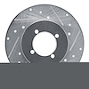 E-Line Drilled & Slotted Silver Brake Rotor, 1977-1980 Infiniti/Nissan, Position: Front Right - image 1