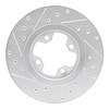 E-Line Drilled & Slotted Silver Brake Rotor, 1981-1988 Infiniti/Nissan, Position: Front Right - image 1