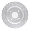 E-Line Drilled & Slotted Silver Brake Rotor, 1979-1981 Infiniti/Nissan, Position: Rear Left - image 2