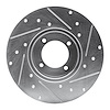 E-Line Drilled & Slotted Silver Brake Rotor, 1980-1983 Infiniti/Nissan, Position: Front Left - image 1