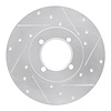 E-Line Drilled & Slotted Silver Brake Rotor, 1980-1983 Infiniti/Nissan, Position: Front Right - image 1