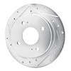 E-Line Drilled & Slotted Silver Brake Rotor, 1982-1988 Infiniti/Nissan, Position: Rear Left - image 1