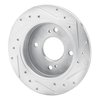 E-Line Drilled & Slotted Silver Brake Rotor, 1982-1988 Infiniti/Nissan, Position: Rear Left - image 2