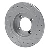 E-Line Drilled & Slotted Silver Brake Rotor, 1982-1986 Infiniti/Nissan, Position: Front Left - image 1