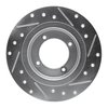 E-Line Drilled & Slotted Silver Brake Rotor, 1982-1986 Infiniti/Nissan, Position: Front Left - image 4
