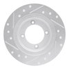 E-Line Drilled & Slotted Silver Brake Rotor, 1982-1986 Infiniti/Nissan, Position: Front Right - image 4